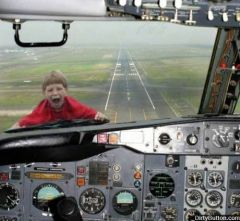db267 Kid takes airplane ride