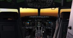 Sunrise in the flight deck
