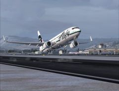 Alaska Airlines 737-800 taking off at Juneau Intl for Victoria