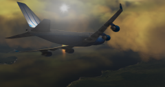 747 United descending into Seattle, 1