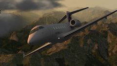 Challenger 300 over Swiss Mountains