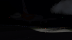 A320 landing at RPLC at night