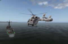 Approaching The Frigate with high detailed MD 902 chopper Add On For X Plane 10. Off The coast Of Durban, South Africa.