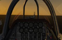 Pilots view Of flight deck On final approach. Off The coast of France, X Plane 10 with only aircraft Add On, T28C Trojen.