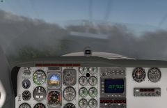 Flying Baron 58 In some clouds over mountains To FACT In South Africa. No Add On, X Plane 10.