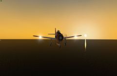 Dusk approach To aircraft carier Off The coast of France. X Plane 10 with only aircraft Add On, T28C   Trojen.