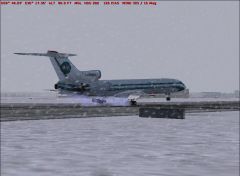 Alrosa Tu-154M at Pulkovo - Landing in Heavy Snows and Crosswind