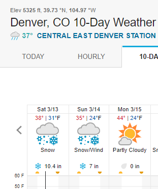 Beating the major snowstorm out of Denver this AM